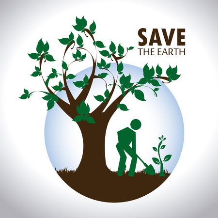 Ecology design over white background,vector illustrationのイラスト素材