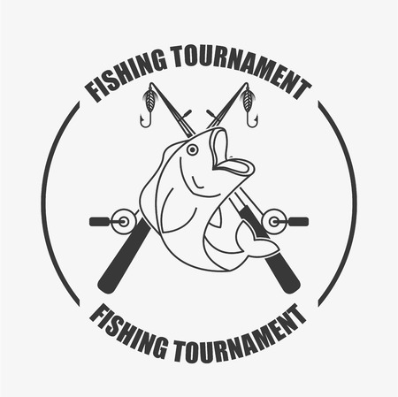 fishing tournament design illustrationのイラスト素材