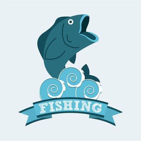 fishing design illustrationのイラスト素材