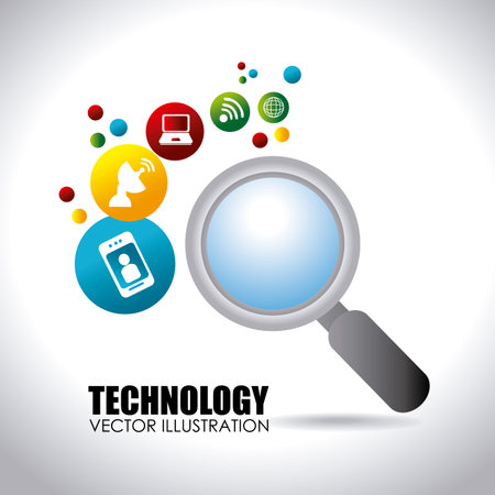 Technology design over white backgroundのイラスト素材