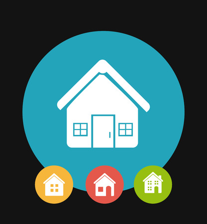 Home design over black backgroundのイラスト素材