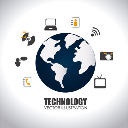 Technology design over white backgroundのイラスト素材