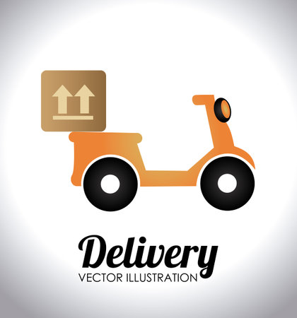 Delivery motorcycle design over white backgroundのイラスト素材