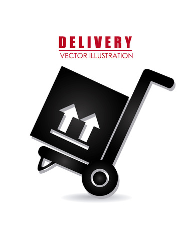 Delivery box design over white background illustrationのイラスト素材