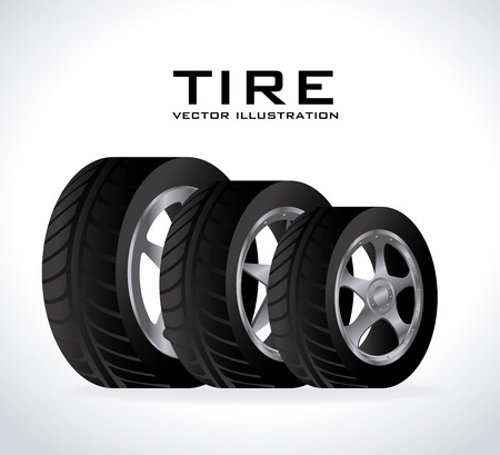Tire Design over white background, vector illustration.のイラスト素材