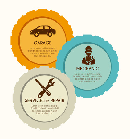 Garage Design over white background, vector illustration.のイラスト素材