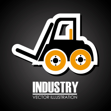 Industry design over black background, vector illustrationのイラスト素材