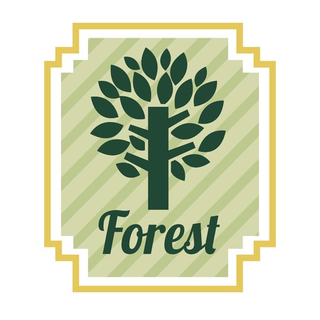 forest label design, vector illustration eps10 graphicのイラスト素材
