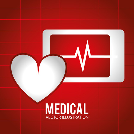 Medical design over red background, vector illustration.のイラスト素材