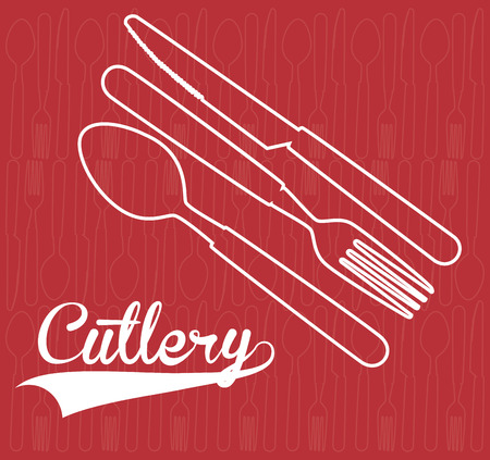 Kitchen design over red background, vector illustration.のイラスト素材