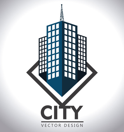 Urban design over white background, vector illustration.のイラスト素材