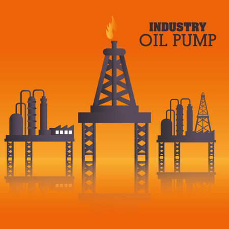 Industry design over orange background, vector illustration.のイラスト素材