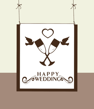 Wedding design over beige background, vector illustration.のイラスト素材
