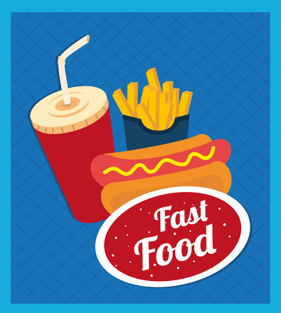 Food design over blue background, vector illustration.のイラスト素材
