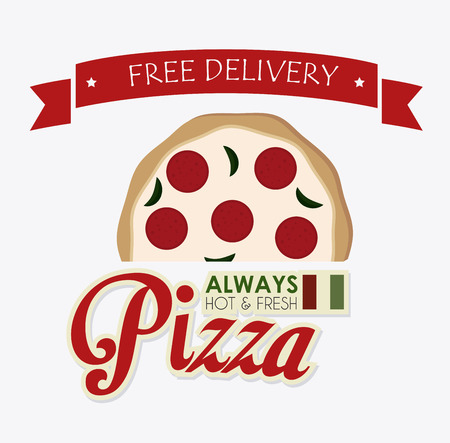 Pizza design over white background, vector illustrationのイラスト素材