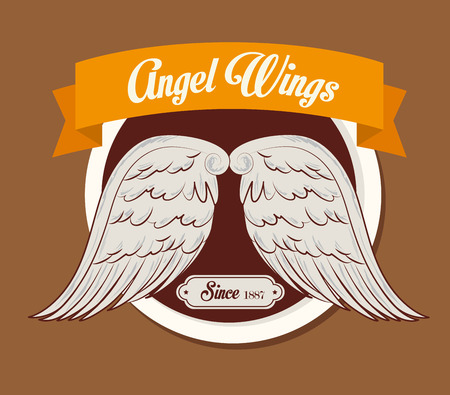 Angel design over brown background, vector illustration.のイラスト素材
