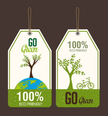 Ecology design over brown background, vector illustration.のイラスト素材