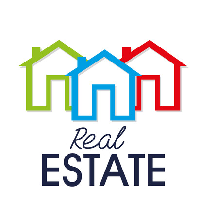 Real estate over white background, vector illustration.のイラスト素材