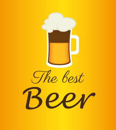 Beer design over yellow background, vector illustration.のイラスト素材