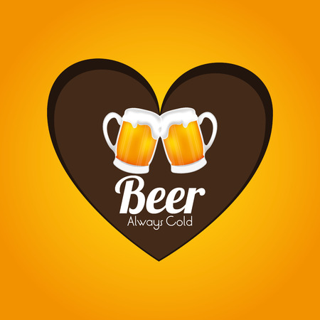 Beer design over yellow background, vector illustration.のイラスト素材