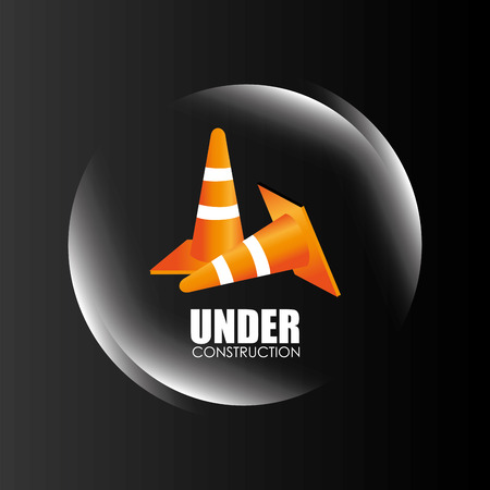 Construction design over black background, vector illustration.のイラスト素材