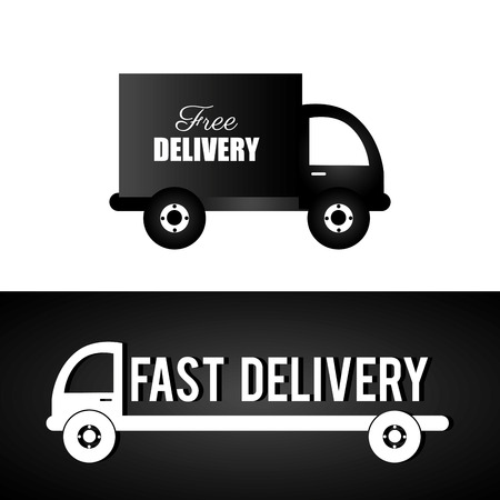 Delivery design over black and white background, vector illustraton.のイラスト素材