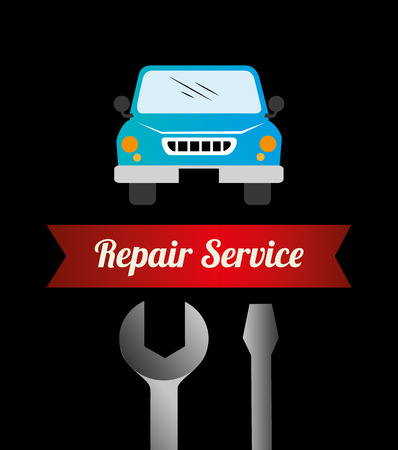 Garage design over black background, vector illustration.のイラスト素材