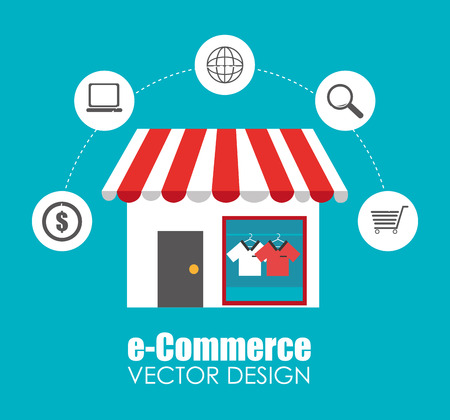 Shopping design over blue background, vector illustration.のイラスト素材