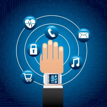 wearable technology design, vector illustration eps10 graphicのイラスト素材