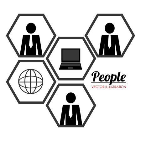 People design over white background, vector illustration.のイラスト素材