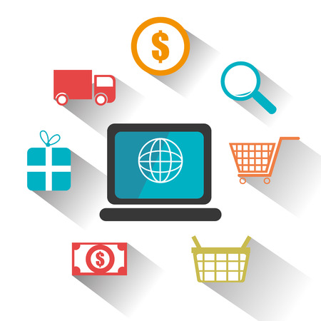 Shopping design over white background, vector illustration.のイラスト素材