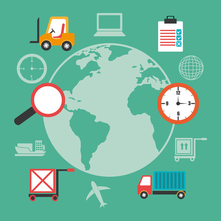 Delivery design over green background, vector illustration.のイラスト素材