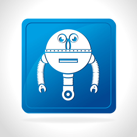 Robot design over white background, vector illustration.のイラスト素材