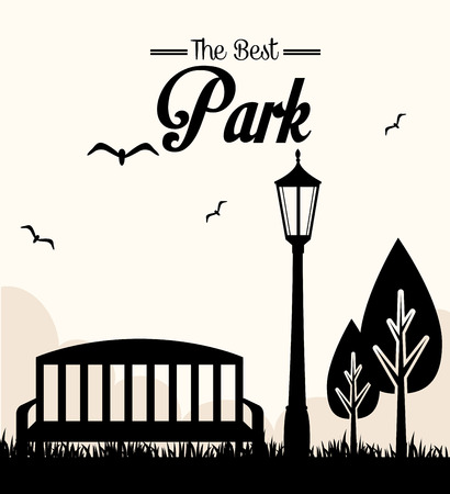 Park design over white background, vector illustration.のイラスト素材