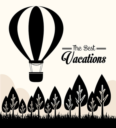 Air balloon over white background, vector illustration.のイラスト素材