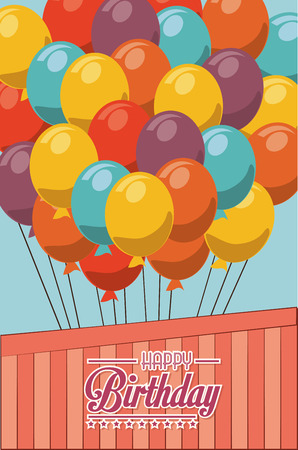 Happy birthday over white background, vector illustration.のイラスト素材