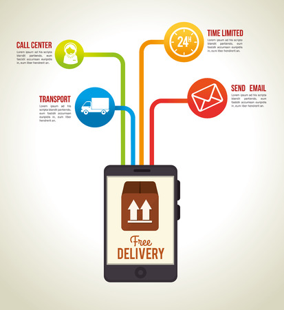 Delivery design over white background, vector illustration.のイラスト素材