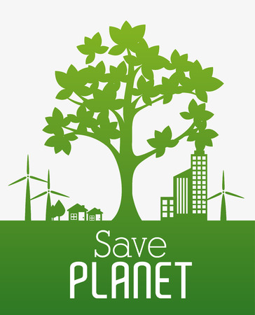 Ecology design over white background, vector illustration.のイラスト素材