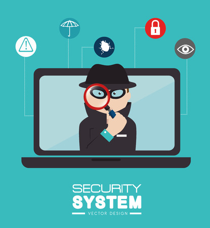 Security design over blue background, vector illustration.のイラスト素材