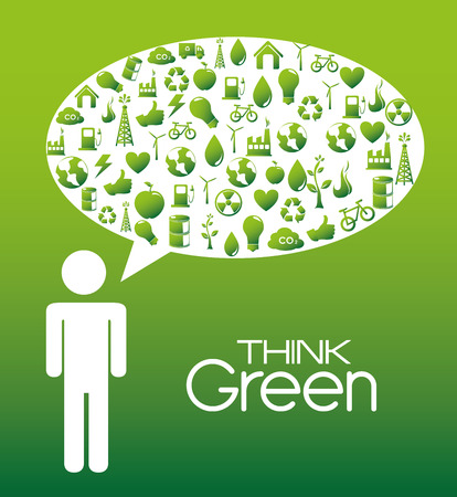 Ecology design over green background, vector illustration.のイラスト素材