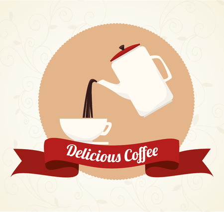 Coffee design over beige background, vector illustration.のイラスト素材