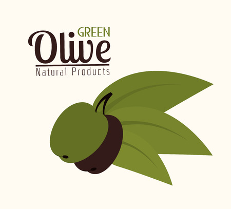 Olive oil over white background, vector illustration.のイラスト素材