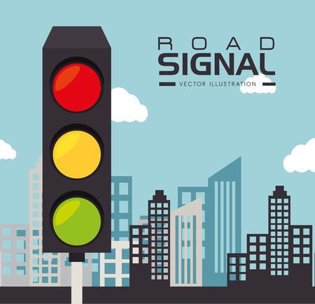 Road design over cityscape background, vector illustration.のイラスト素材