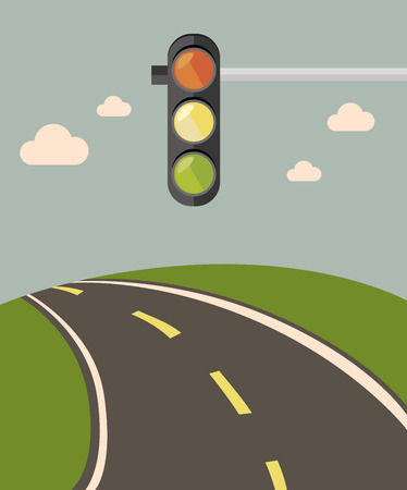 Road design over landscape background, vector illustration.のイラスト素材