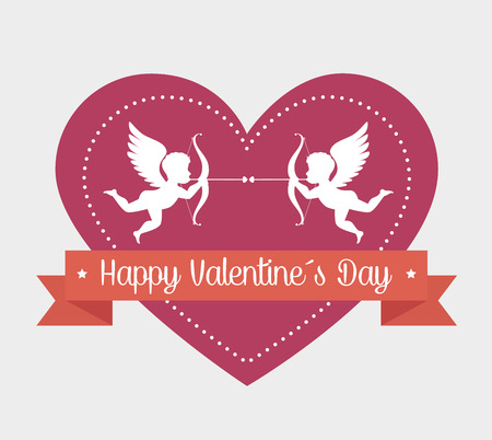 Valentines day over white background, vector illustration.のイラスト素材