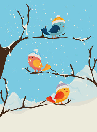 Winter design over blue background ,vector illustration.のイラスト素材