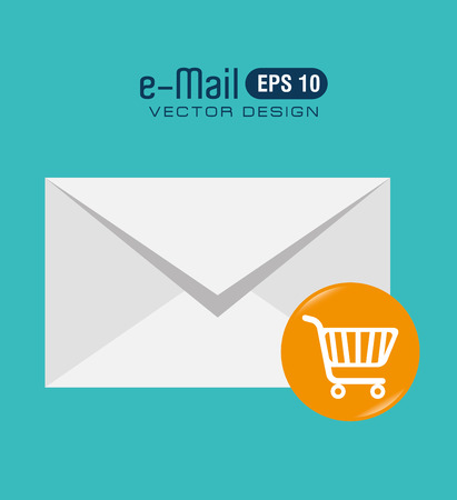 Email design over blue background, vector illustration.のイラスト素材