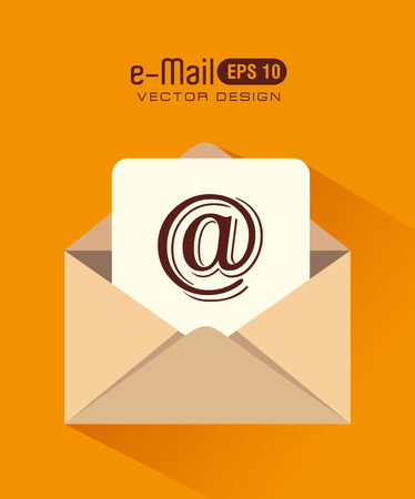 Email design over yellow background, vector illustration.のイラスト素材