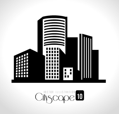 Urban design over white background, vector illustration.のイラスト素材