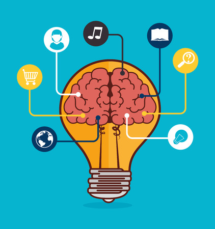 Idea design over blue background, vector illustration.のイラスト素材